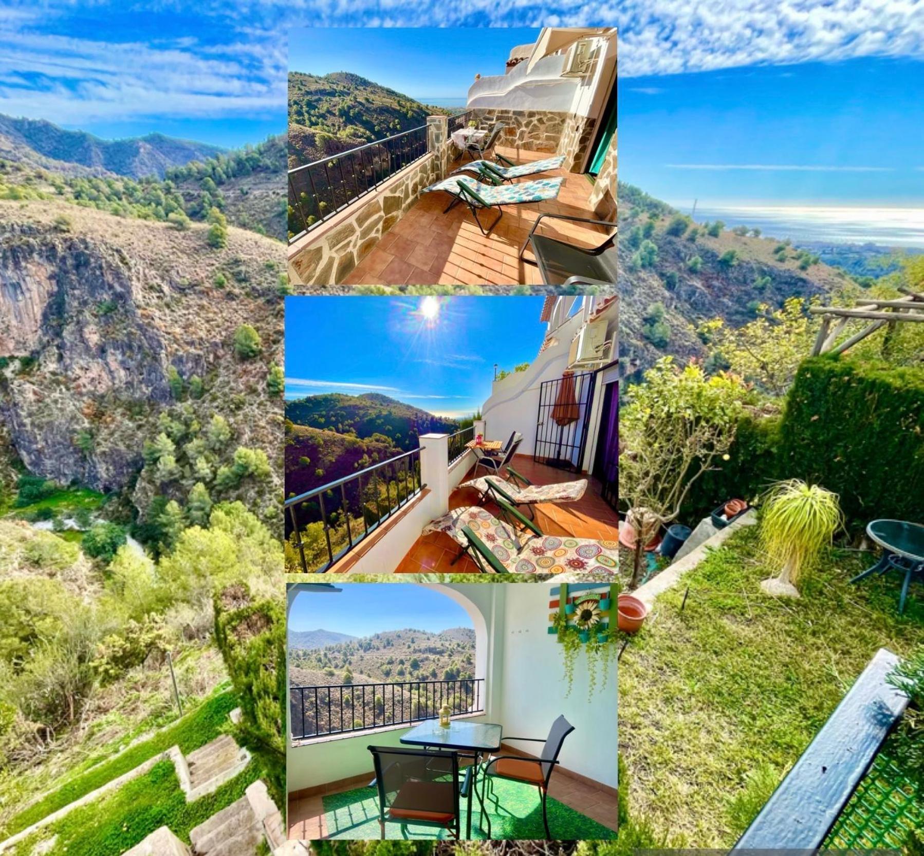 Apartamentos Axarquia , Frigiliana, Terraza Privada Con Vistas A La Montana Rio Y Al Mar Exterior photo